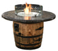 Firepit Barrel Table with Concrete Top Natural Gas or Propane Amish Made Front Facing