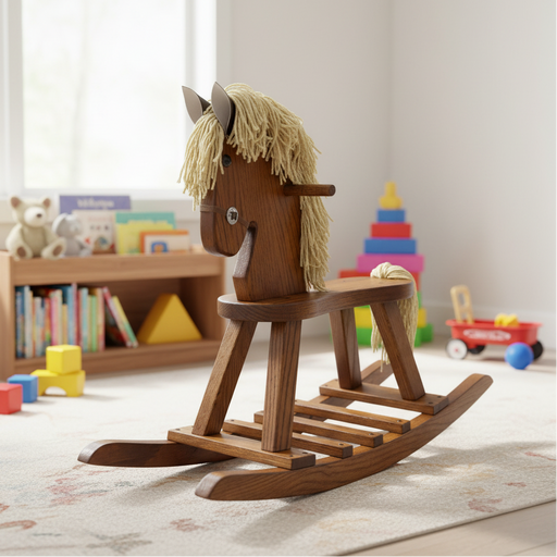 Amish Flat Seat Rocking Horse Kids Rocking Horse Solid Wood Hand Made Amish Built