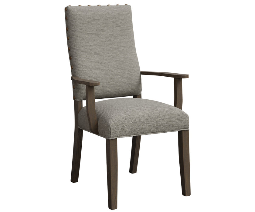 Amish Flicker Fabric Dining Chair - Amish Upholstered Dining Chair with Tacks - Y&M Chair 1