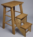 Flip Out Step Stool Oak Wood Fruitwood Stain Amish Built