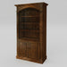 Amish Fluted_Bookcase_w_Doors Traditional Style in Boston Stain on Brown Maple Wood