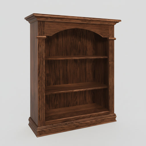 Amish Fluted Column Bookcase available in multiple sizes Traditional Style in Boston Stain on Brown Maple Wood
