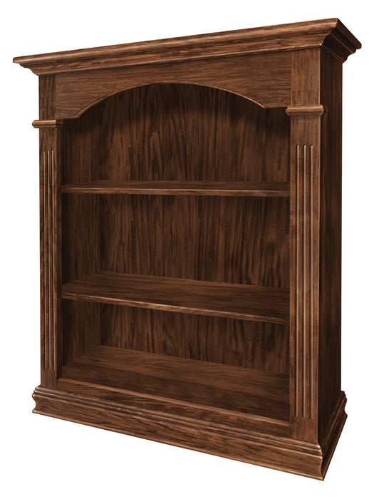 Amish Fluted Column Bookcase available in multiple sizes Traditional Style in Boston Stain on Brown Maple Wood