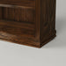 Wooden bookshelf with arched shelves on a white background
