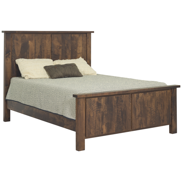 Amish Forest Ridge Panel Bed - Rough Sawn Panel Beds Rough Sawn
Headboard: 56"H
Footboard: 26"H
Rough Sawn Brown Maple - Lo Stain