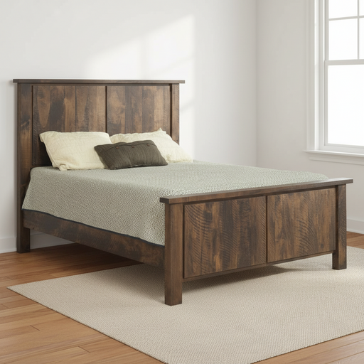 Amish Forest Ridge Panel Bed - Rough Sawn
Headboard: 56"H
Footboard: 26"H
Rough Sawn Brown Maple - Lo Stain
