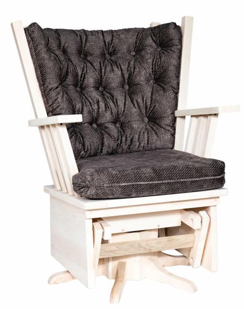 Amish Four Post Brown Maple Mission Glider Rocking Chair