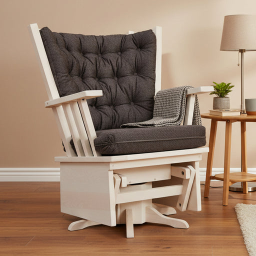 Amish Four Post Brown Maple Mission Glider Rocking Chair