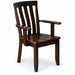 Amish Franklin Dining Chair - Emerson Woodcraft - Contemporary Amish Dining Chair - Solid Brown Maple - Arm Chair
