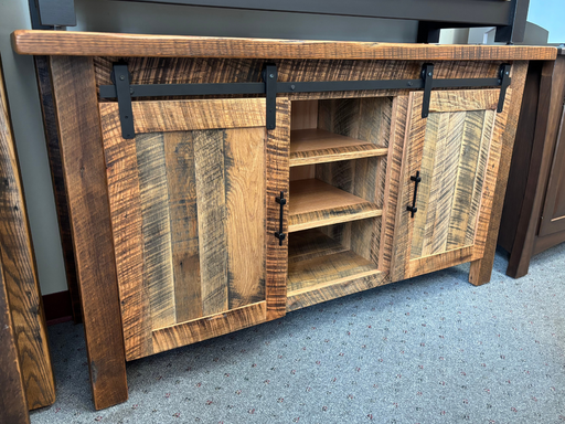 Amish Frontier Reclaimed Barndoor Buffet - Amish Made Reclaimed Barnwood Buffet - Genuine Reclaimed Barnwood