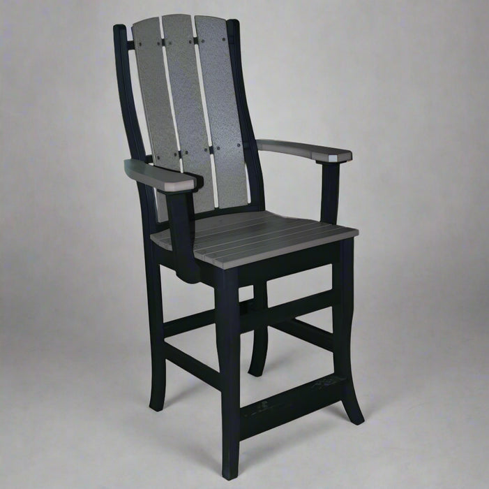 Amish Galvaston-Pub-Cha light gray on black durable outdoor furniture