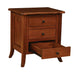 Amish Galveston 3-Drawer Nightstand Open - Quarter Sawn White Oak - Michaels Stain