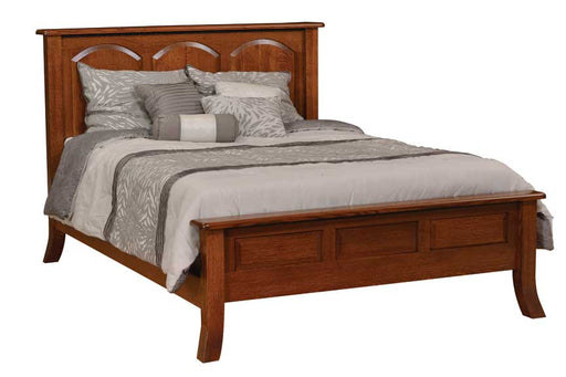 Amish Galveston Bed - Queen Size - Quarter Sawn White Oak - Michaels Cherry Stain