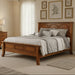 Amish Galveston Bed - Queen Size - Quarter Sawn White Oak - Michaels Cherry Stain