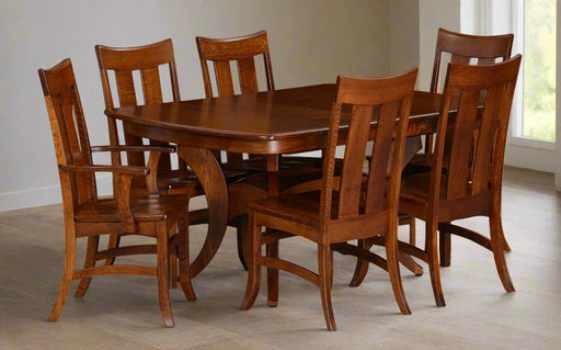 Amish Galveston Dining Set Trestle Dining Table & Chair Sets Shaker Traditional