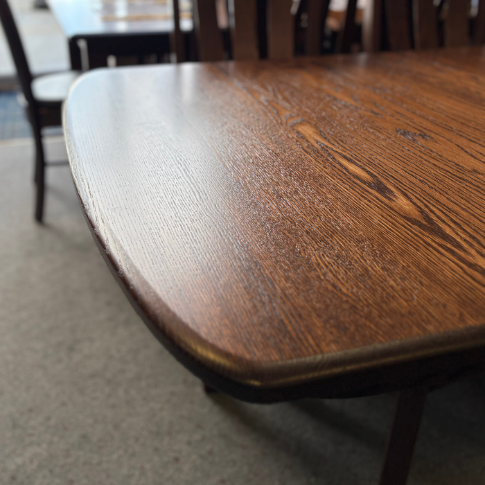 Amish Galveston Trestle Dining Set - Oak - OCS-117 Asbury - In-Stock