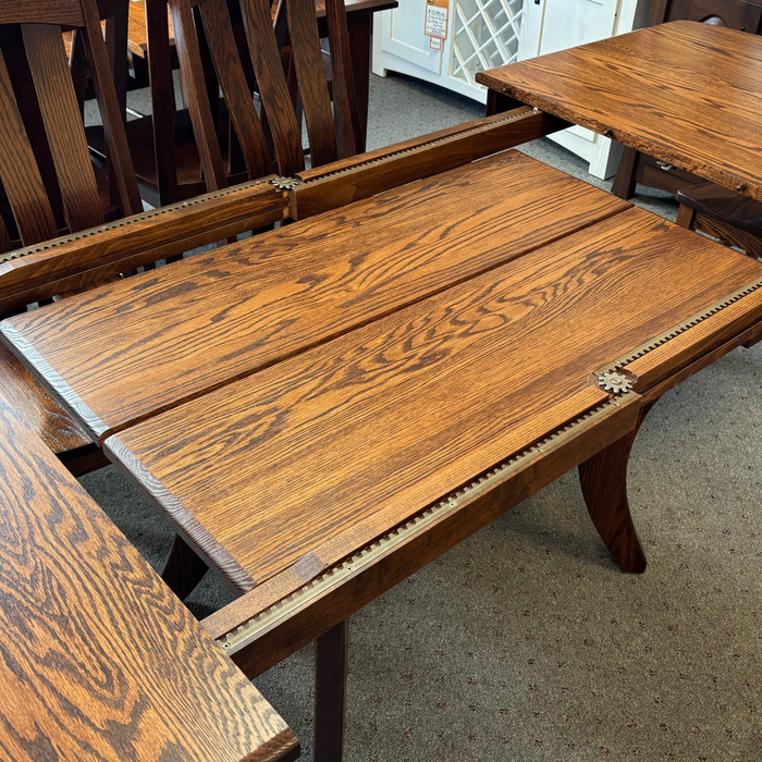 Amish Galveston Trestle Dining Set - Oak - OCS-117 Asbury - In-Stock