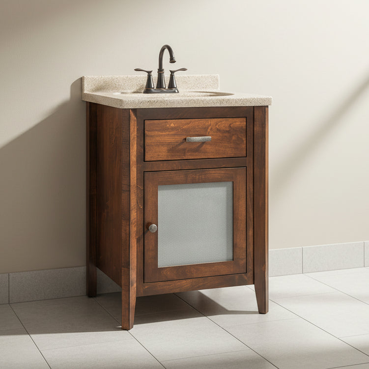 Amish Garland Bathroom Vanity 25" Single Sink Contemporary Shaker Legged Vanity