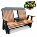 Amish Gateway Bentback 5' Glider With Center Console - Amish Made Lumbar Support 5' Glider Bench - Tangent Poly