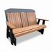 Amish Gateway Bentback 5' Glider With Center Console - Amish Made Lumbar Support 5' Glider Bench - Tangent Poly