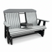 Amish Gateway Bentback 5' Glider With Center Console - Amish Made Lumbar Support 5' Glider Bench - Tangent Poly