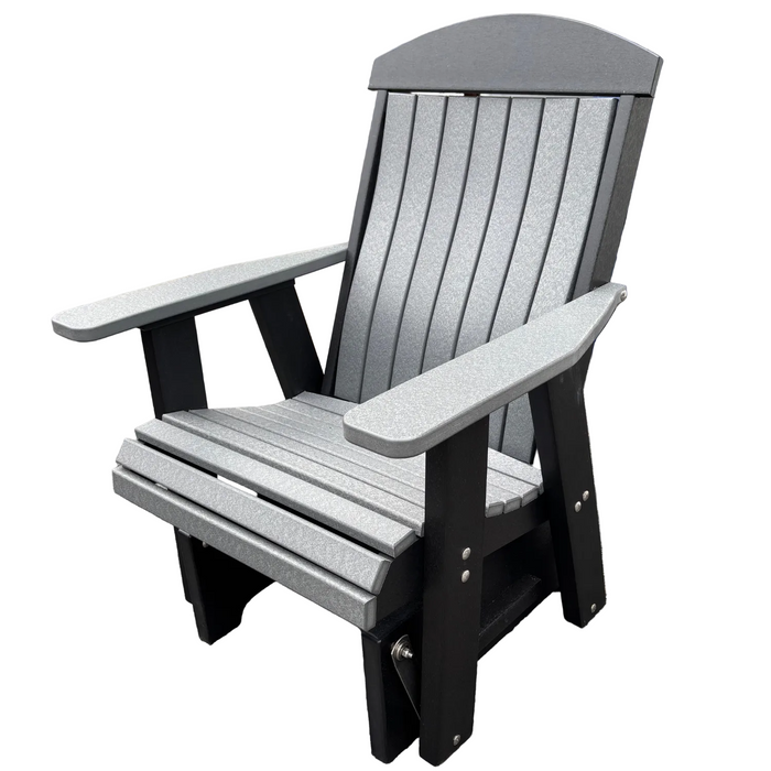 Amish Gateway Bentback Single Glider - Amish Made Bentback Lumbar Support Glider - Tangent Poly