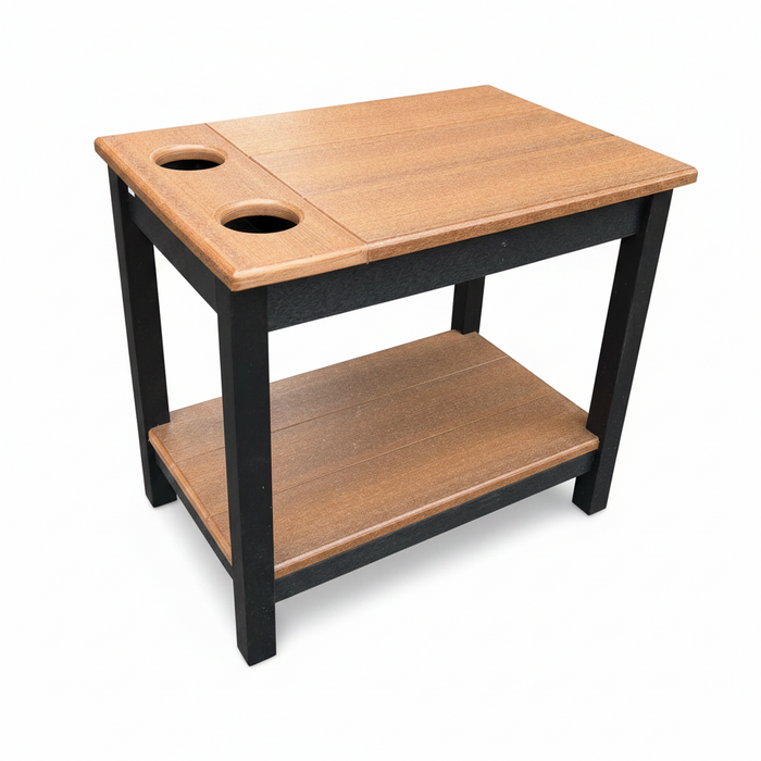 Amish Gateway Rectangle End Table With Cupholders - In-Stock - Multiple Colors