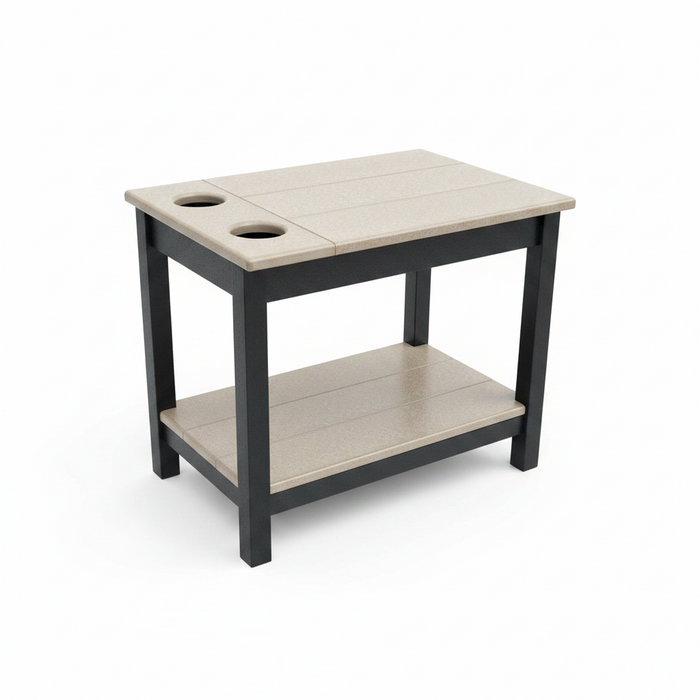 Amish Gateway Rectangle End Table With Cupholders - In-Stock - Multiple Colors