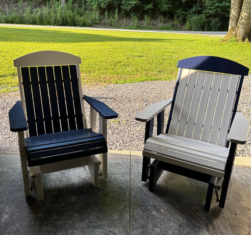 Amish Gateway Glider Set - Amish Poly Gliders - Patriot Blue & White