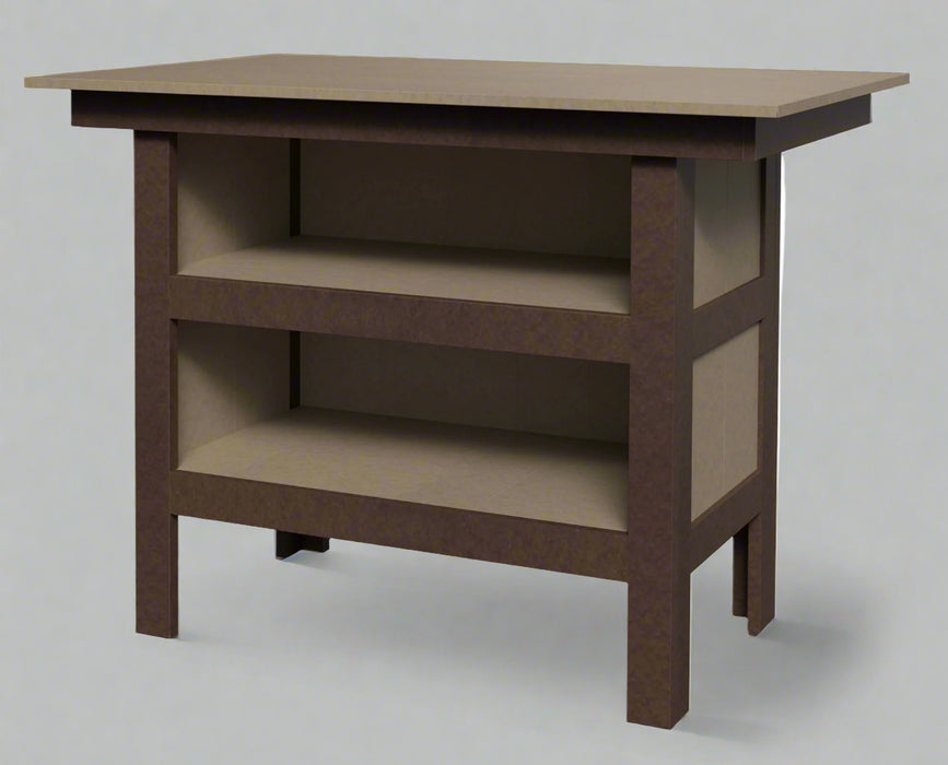 Amish Gateway Island Back View Amish Outdoor Poly furniture