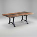 Amish Golden Gate Epoxy River Rock Table - Live Edge Amish Table - Live Edge Epoxy River - Rustic Walnut Live Edge - Powder Coated Metal Base