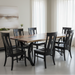 Amish Golden Gate River Rock Live Edge Dining Table - Avalon Dining Chairs - Solid Walnut - Epoxy River - Powder Coated Metal Base