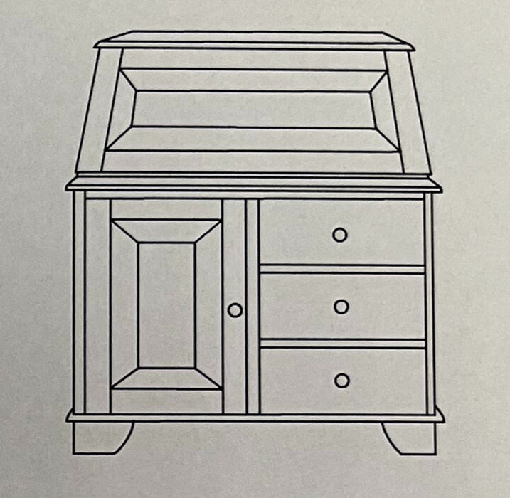 Graham Mini Secretary Desk with Drawers Amish Made Front Facing