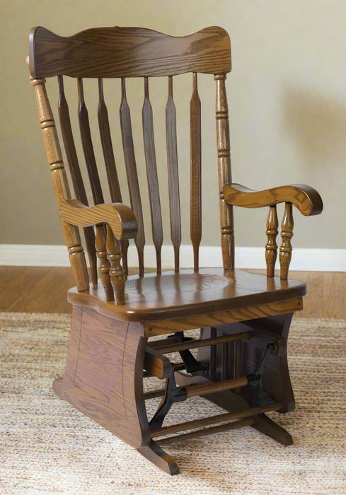 Amish Grandfather Glider Chair Traditional Solid Oak Glider
