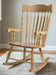 Amish Grandfather Rocking Chair with Bent Paddle Back and Country Top Solid Oak Wood