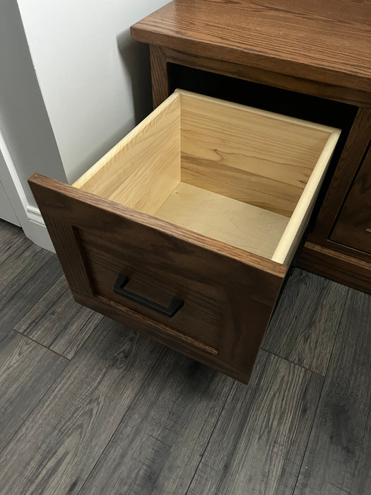 Amish Hall Seat with Bottom Drawers