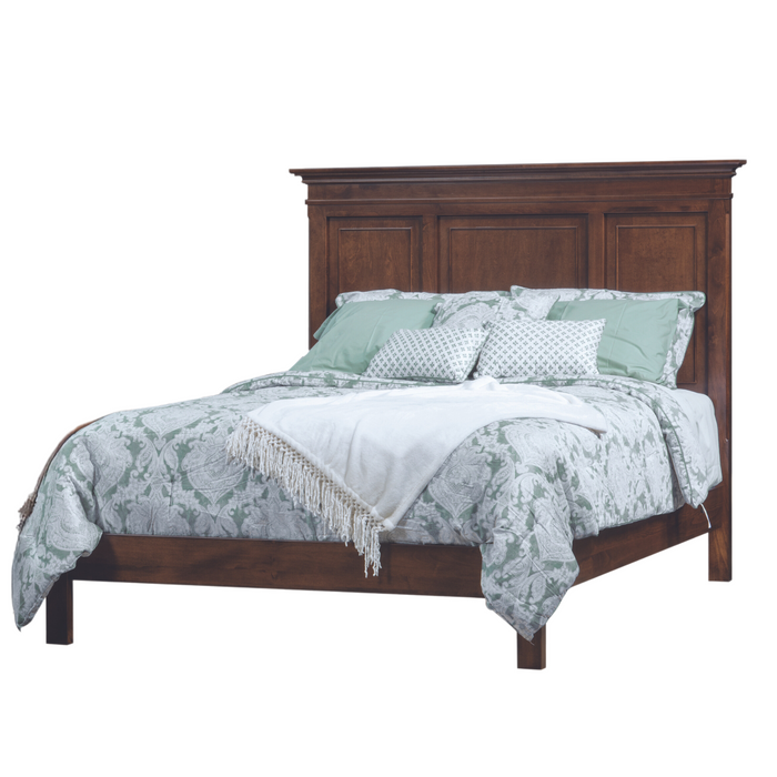 Amish Hamilton Bed With Low Footboard - Solid Brown Maple