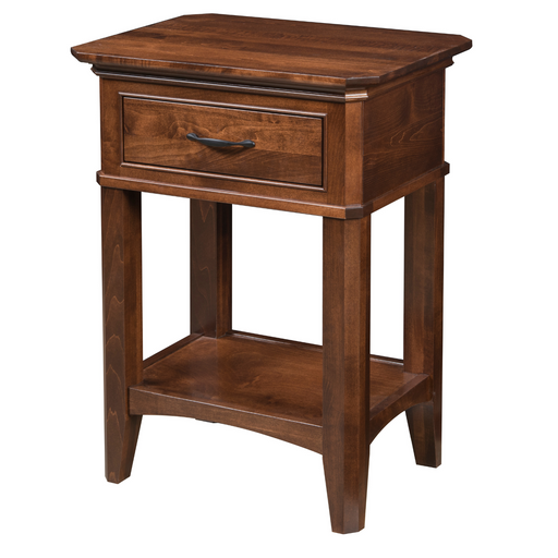 Amish Hamilton Open Nightstand - Solid Brown Maple