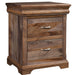 Amish Hampton 2-Drawer Nightstand Hidden Jewelry Drawers In Case Goods Detail - J&M Woodworking - Classic Traditional Amish Bedroom - Rustic Hickory Dark Streak