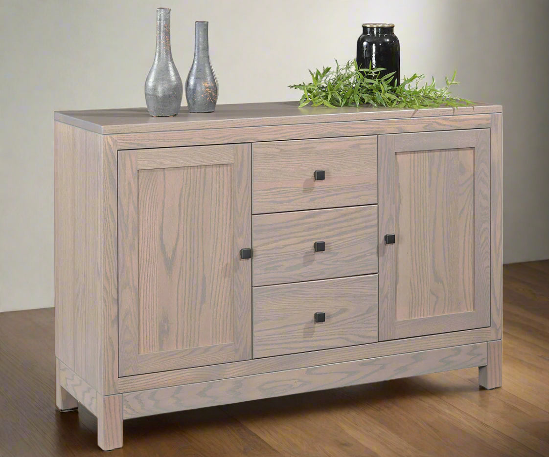 Amish Hampton 36" Buffet
Hardware: 55271-BBR Knobs
1 Adjustable Wood Shelf behind each Door