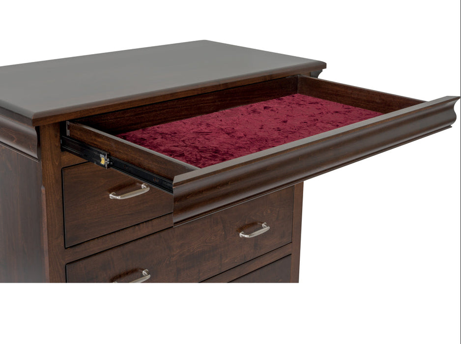 Amish Hampton Hidden Jewelry Drawers In Case Goods Detail - J&M Woodworking - Classic Traditional Amish Bedroom
