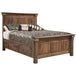 Amish Hampton Storage Bed - Amish Made Storage Bed - Hidden Jewelry Storage - J&M Woodworking - Amish Made Traditional Style Bedroom - Rustic Hickory Dark Streak Stain - In-Room Set Photo - Bed Only Blank Background