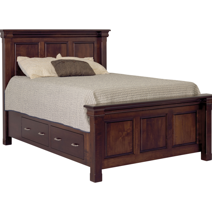 Amish Hampton Storage Bed - Amish Made Storage Bed - J&M Woodworking - Amish Made Traditional Style Bedroom - Solid Maple Bedroom - Blank Background