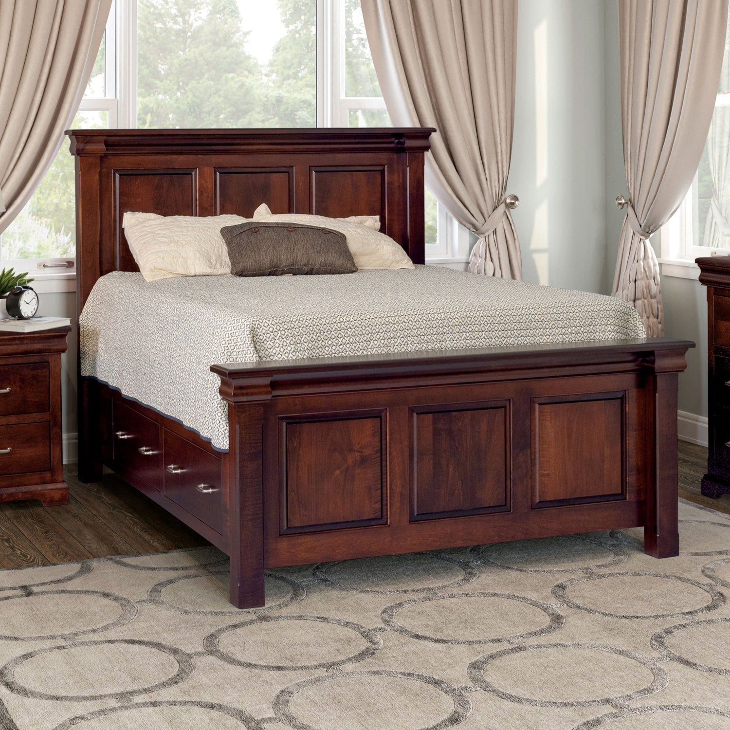 Amish Hampton Storage Bed - Amish Made Storage Bed - J&M Woodworking - Amish Made Traditional Style Bedroom - Solid Maple Bedroom