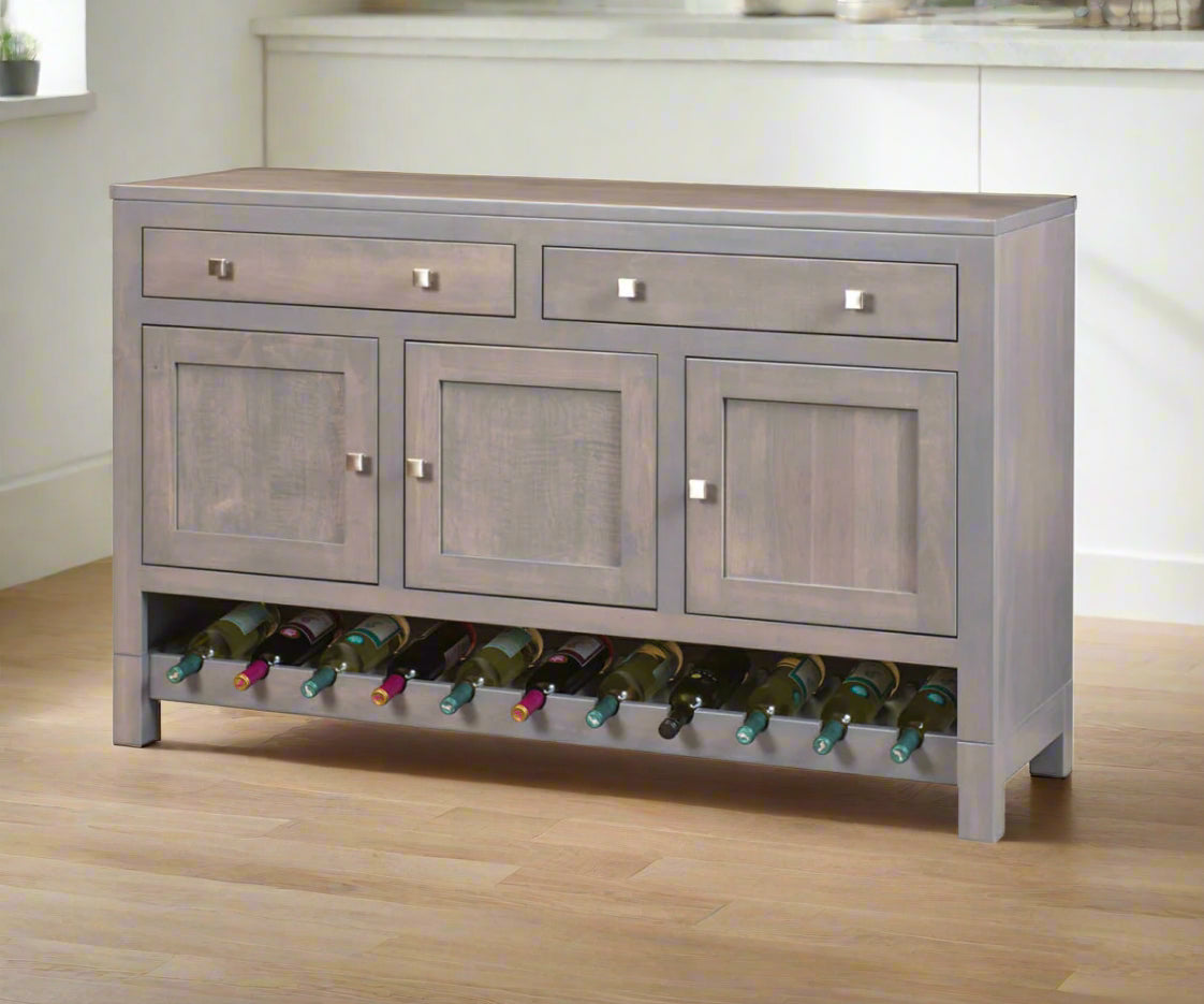 Amish Hampton Wine Cabinet
Hardware: 55271-BBR Knobs
1 Adjustable Wood Shelf
Holds up to 11 Wine Bottles