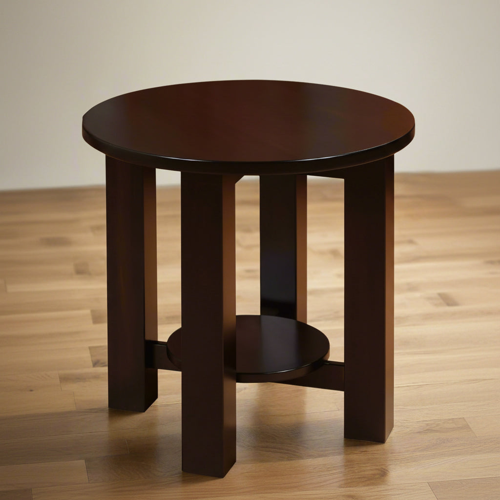 Amish Havanna Round End Table End Tables Contemporary Mission