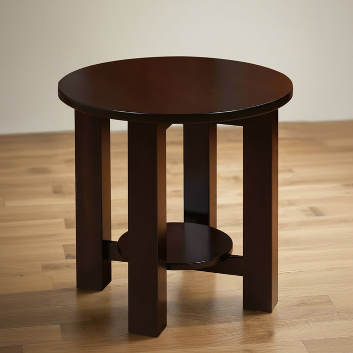 Amish Havanna Round End Table End Tables Contemporary Mission