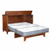 Amish Hawthorne Bun Foot Murphy Cabinet Hide-a-Bed - Brown Maple OCS-113 Michaels Cherry Fold Out Bed Cabinet - Amish Made Murphy Bed Cabinet - Open Photo 2