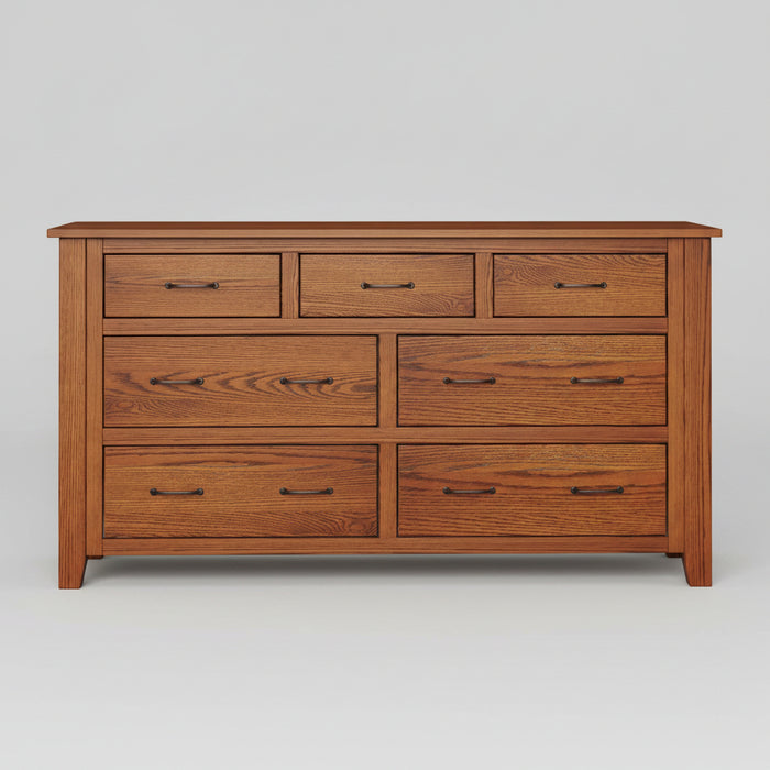 Amish Heavy Shaker 7-Drawer Dresser With Mirror Option Dressers Mission