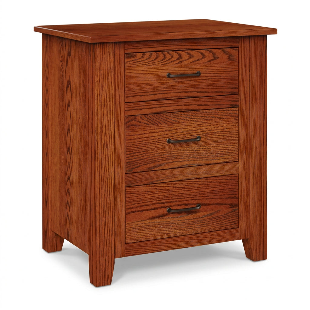 Amish Heavy Shaker 3-Drawer Nightstand Nightstands Mission